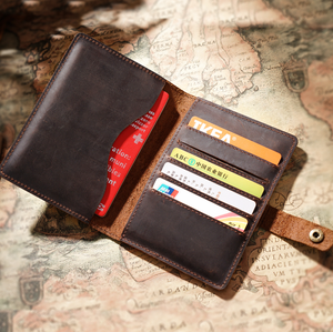 Étui de passeport en cuir pleine fleur personnalisé, livraison directe d'usine, couverture en cuir véritable, porte-passeport en cuir Crazy Horse - Product Image 1