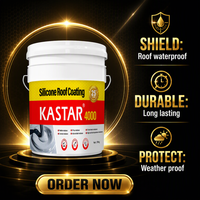 Revêtement de toiture en silicone gris KASTAR 4000, 20 kg, peinture imperméable élastomère anti-corrosion pour toiture en acier coloré, tuiles métalliques