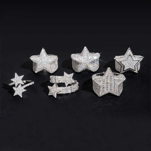 Sterling Silber Moissan ite Ewigkeit sring für Männer Iced Cuban VVS Star Design Pass Diamant tester Schneller Versand Hip Hop Style - Product Image 3