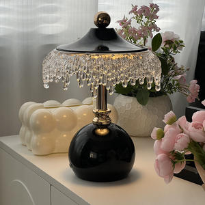 Lámpara de mesa recargable personalizada Odm Oem Hotel 2700K Control táctil amarillo Lámpara de cristal de mesa de hongo regulable - Product Image 4