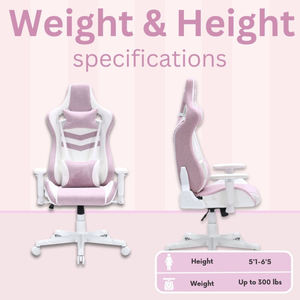 Ajunion PC Gamer nhà máy bán hàng trực tiếp 2D Esport Racing Ergonomic Ghế silla PU da Gamer Máy tính chơi Game ghế màu hồng 300 lbs - Product Image 5