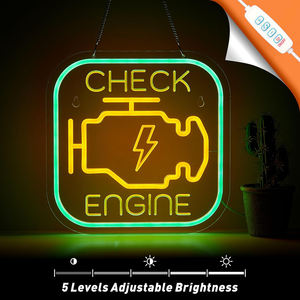 Enseigne néon LED 'Check Engine' pour garage, enseigne lumineuse '<span class=keywords><strong>Moteur</strong></span>', <span class=keywords><strong>d</strong></span>écoration murale pour <span class=keywords><strong>atelier</strong></span> de réparation automobile, 'Man Cave', salon masculin et <span class=keywords><strong>atelier</strong></span> - Product Image 4