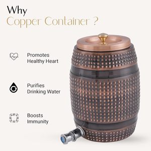 Dispensador de agua Premium personalizado en 5 litros hecho en cobre puro con material de acabado antiguo para fines de exportación hecho en La India - Product Image 3