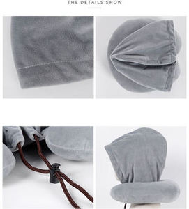 Syw Factory Custom Logo Packaging Portable High Support Memory Foam Travel With Hoodie Airplane <b>U</b> <b>Shaped</b> Neck <b>Pillow</b> - Product Image 2