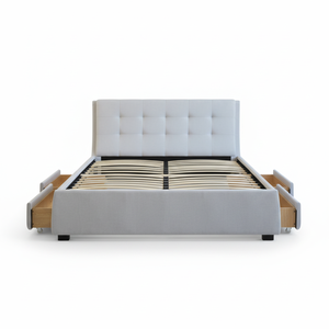 2023 Современная двуспальная деревянная двухместная кровать из МДФ простого дизайна с ящиком для хранения, 4 ящика, оттоманка, кровать для хранения - Product Image 2