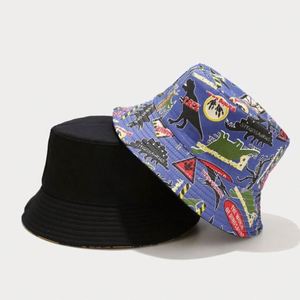 Gorra de Pescador de Doble Cara con Estampado de Dibujos Animados de Alta Calidad Personalizada de Fábrica BSCI, Sombrero de Pescador Reversible Estampado - Product Image 2