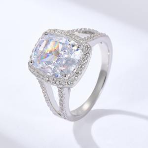 Nabest lüks kadınlar 925 ayar gümüş buz dışarı elmas 5A zirkon yüzük nişan düğün söz yüzük takı - Product Image 1