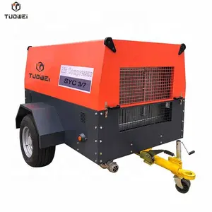 Germany technical 185 Cfm 7 Bar Diesel Engine Powered Mobile Air Compressor For Drilling