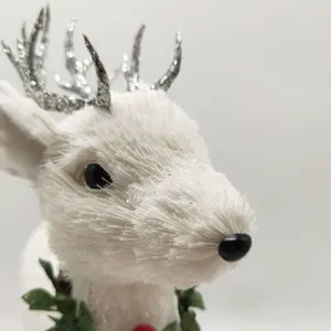2023 yüksek kalite lüks 15 "ev Navidad dekor noel süsler el yapımı ayakta geyik geyik dekorasyon duruyor