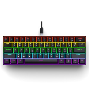 Eweadn 61 Phím Nhỏ Gọn RGB Backlit Chơi Game Có Dây Bàn Phím 60% Chuyển Đổi Cơ Khí Giao Diện USB Cho PC Máy Tính Màu Xanh Chuyển Đổi - Product Image 2
