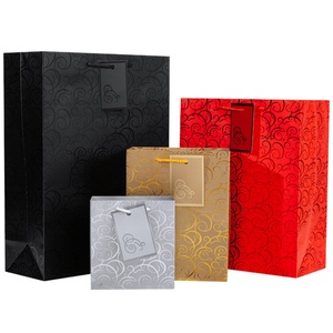 High-end Recycled <b>Materials</b> Fashion Custom Design Printed Wine Paper Bag with Handle Matt Lamination Gift <b>Packaging</b> - Product Image 6