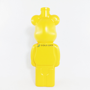 Botellas de licor de bebida de vidrio con forma de oso violento, botella de vidrio amarilla con tapón de corcho - Product Image 3