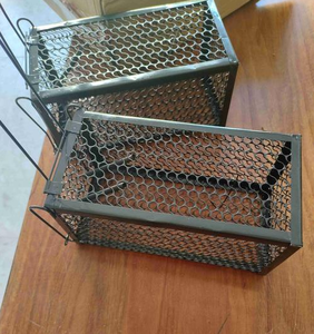 Humane Live Catch Rat Trap Cage, PVC Coated Single <b>Door</b> Metal Mouse Trap with Built-in Bait Tray - Product Image 3