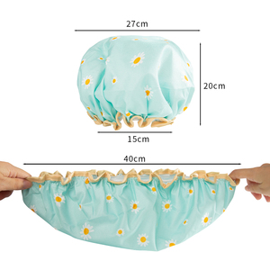 <span class=keywords><strong>Gorro</strong></span> de baño elástico impermeable para mujer, <span class=keywords><strong>gorro</strong></span> de baño de doble capa, <span class=keywords><strong>gorro</strong></span> de <span class=keywords><strong>ducha</strong></span> de plástico reutilizable grueso con estampado elegante - Product Image 3
