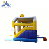 Combo gonflable canard jaune commercial Lilytoys avec toboggan, structure de saut en PVC 0,55 mm pour événements pour tout-petits