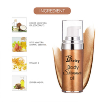 Huile bronzante végétalienne Glow Liquid Illuminator Makeup Shimmer Body Oil Huile scintillante biologique