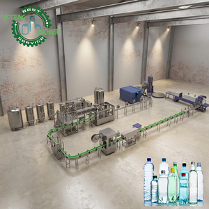 Línea de Producción Automática de Llenado de Agua 20000BPH CGF40-40-12 para Botellas PET de 0-2L, Solución Completa con Etiquetadora OPP y Paletizador, Certificación CE - Product Image 1