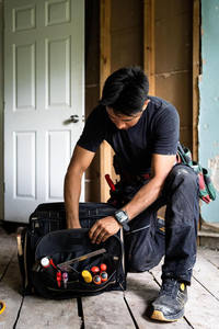 Sac à outils de luxe en toile durable avec 5 à 9 poches, logo OEM, fournisseur chinois certifié BSCI, étui pour électricien, sac de transport - Product Image 5