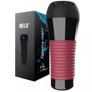 MELO 2021 USB充电男性手淫阴道性玩具男性口交双重设计手淫杯男性玩具成人性玩具