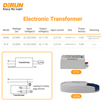 Transformador Electrónico OEM de 12V con Salida Única, 22-60W, 220-240V, 50/60Hz para Lámpara Halógena