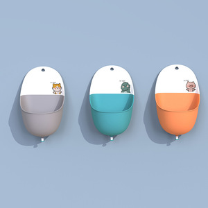 Urinoir mural pour garçons Baby Guard Town, motif dessin animé, pour l'apprentissage de la propreté, en PP, couleurs bleu, orange, gris - Product Image 2