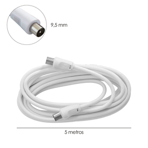Cavo di prolunga per TV/video. 5 metri, spina da 9,5 mm. Con adattatore maschio/femmina - Product Image 2