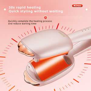 Marske ที่ม้วนผมไฟฟ้าแบบพกพา, <span class=keywords><strong>ม้วน</strong></span>ไข่ม้วนงอได้ปรับอุณหภูมิได้ตั้งได้3ระดับสำหรับคนขี้เกียจทำผมดีไซน์ลอนใหญ่ - Product Image 5