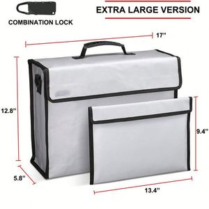 CUSTOM 100% <b>Fireproof</b> Fiberglass File Storage <b>Document</b> <b>Box</b> Money Safe with Zipper Closure <b>for</b> School Use New - Product Image 4