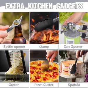 Juego de utensilios de cocina de silicona para chef umite de acero inoxidable, 33 Uds. - Product Image 3