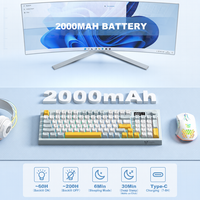 Clavier sans fil Onikuma G80 à membrane pour PC portable, idéal pour le bureau à domicile et le gaming, touches silencieuses, rétroéclairage RGB, écran d'affichage, bouton multimédia