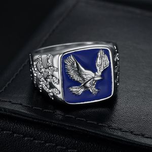 Anillo de Águila de Acero Inoxidable Chapado en Oro con Resina Azul, Joyería de Moda para Hombre, Regalo - Product Image 4