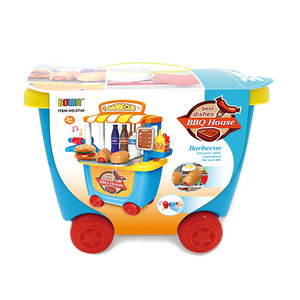 Venta al <span class=keywords><strong>por</strong></span> mayor de plástico juguetes para niños cocinar alimentos Pretender <span class=keywords><strong>jugar</strong></span> barbacoa carro barbacoa conjunto de juguete - Product Image 2