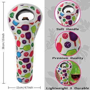 Neoprene Cooler Bag Wine Bottle Tote Champagne <b>Gifts</b>,Cute Pickleball <b>Gift</b> - Product Image 4