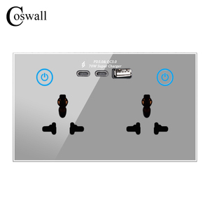 70W siêu nhanh sạc nhà thông minh <span class=keywords><strong>Wifi</strong></span> tường ổ cắm tinh thể kính bảng điều chỉnh phổ Outlet Loại C USB cảm ứng chuyển đổi EweLink tuya - Product Image 3