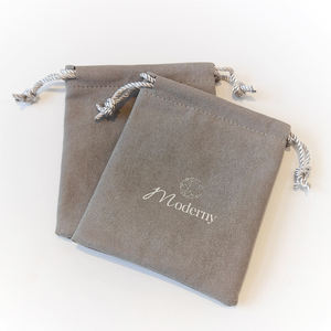 Pochette en daim à cordon de serrage ODM, sac à main réutilisable pour lunettes de soleil et bijoux, gris avec intérieur rembourré, vente en gros, recyclable - Product Image 6