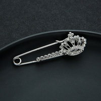 Go Party cristal couronne broches étiquette sangle strass épingle de sécurité Hijab écharpe broches manteau bijoux vêtements accessoires