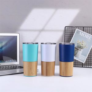 Tasse isotherme portable en acier inoxydable 304 avec coque en bambou résistante à la chaleur pour café, lait et eau – Vente en gros - Product Image 4