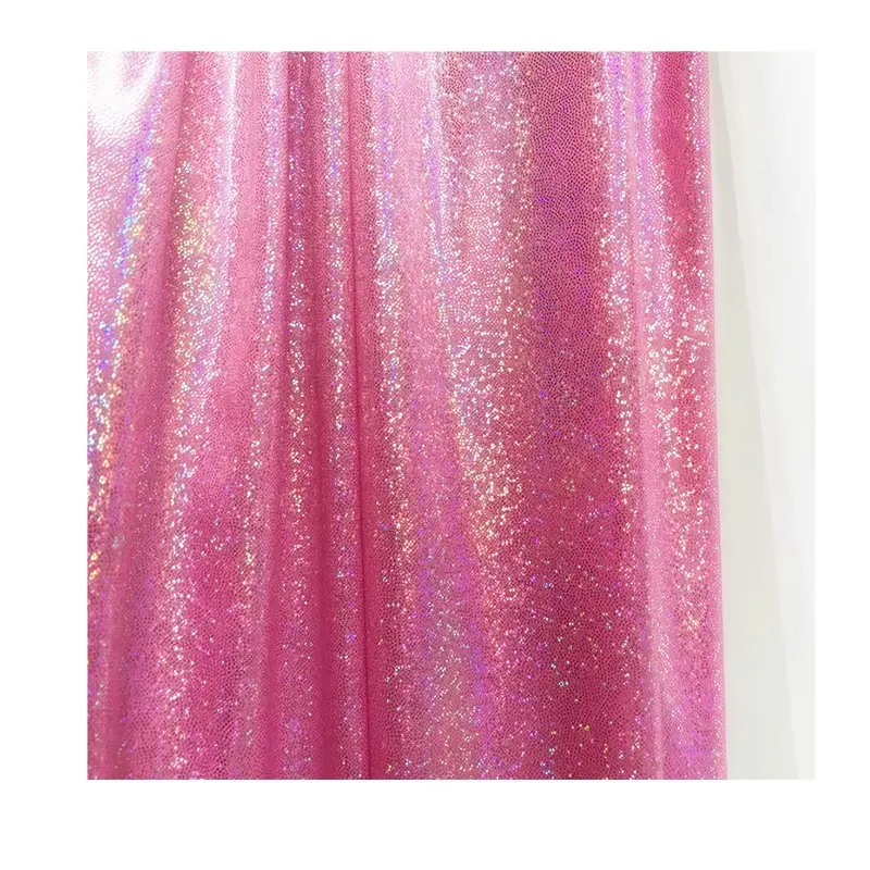 Usine vente pas cher prix paillettes brozing stretch feuille maillots de bain tissu or argent spandex yoga brillant tissu tulle maille tissu