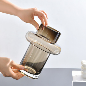 Jarrón de Vidrio Transparente de Color Té, Estilo Nórdico Minimalista Moderno, Semi-Artesanal, <span class=keywords><strong>para</strong></span> Bodas, Fiestas de Cumpleaños y Decoración del Hogar - Product Image 3