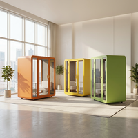 Cabine de bureau insonorisée moderne pour espaces de travail ouverts - Système de ventilation portable avec éclairage LED et internet Wi-Fi