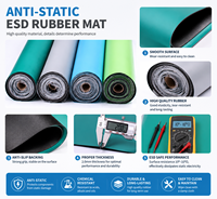 Tapis en caoutchouc antistatique ESD, résistant aux hautes températures, antidérapant, personnalisable, longueur 10 m, surface brillante/ mate, résistivité