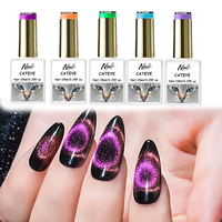 Vernis à ongles magnétique en gel cristal de haute qualité 15 ml pour nail art, effet œil de chat, multi-couleurs, à retirer par trempage