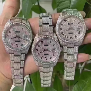 Montres de luxe personnalisées Hip Hop entièrement serties de diamants Moissanite VVS, réserve de marche, cadran de plongée avec aiguille - Product Image 2