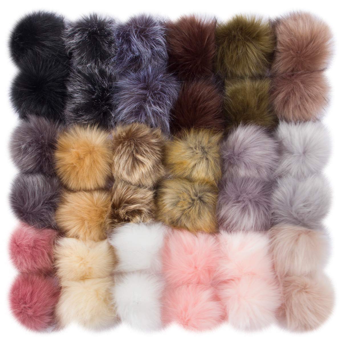 Оптовая продажа, индивидуальный помпон для шапок бини, помпон из пушистого лисьего меха, съемный помпон из искусственного меха енота