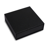 Boîte cadeau coulissante noire personnalisée pour bijoux avec logo pour collier et bague avec papier texturé Boîte rigide