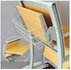 Meubles multifonctionnels pour lycée, bureau et chaise pliants pour étudiants, chaise d'auditorium en bois avec accoudoirs - Product Image 5