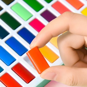 En gros Portable Débutant Solide Aquarelle Pastels Pigment Ensembles Carré Individuel Métallique Peinture Aquarelle - Product Image 6