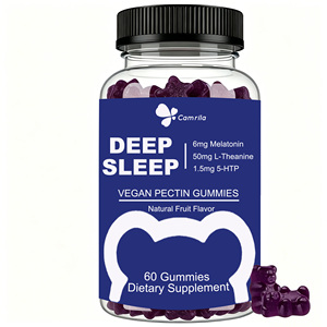 OEM Melatonin Gummies 60 Gummies Dietary Supplement for 0mg L-Theanine and 1.5mg 5-HTP Vegan Melatonin Gummy <b>Bears</b> - Product Image 1