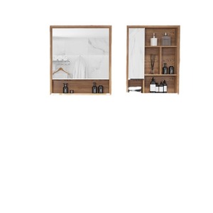 Meuble <span class=keywords><strong>de</strong></span> <span class=keywords><strong>salle</strong></span> <span class=keywords><strong>de</strong></span> <span class=keywords><strong>bain</strong></span> <span class=keywords><strong>de</strong></span> style japonais couleur bois, avec miroir étanche inclus, lavabo <span class=keywords><strong>sous</strong></span>-évier, machine à laver, toilettes, sur pied - Product Image 5