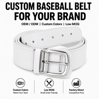 Ceinture de sport classique en cuir PU brillant personnalisable avec boucle réglable pour uniforme de baseball et softball, pour jeunes et adultes, vente en gros